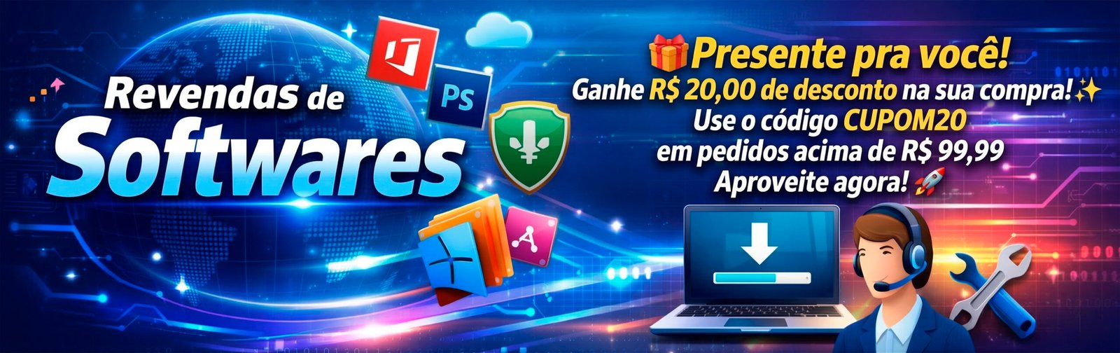 banner promocional revendas de softwares
